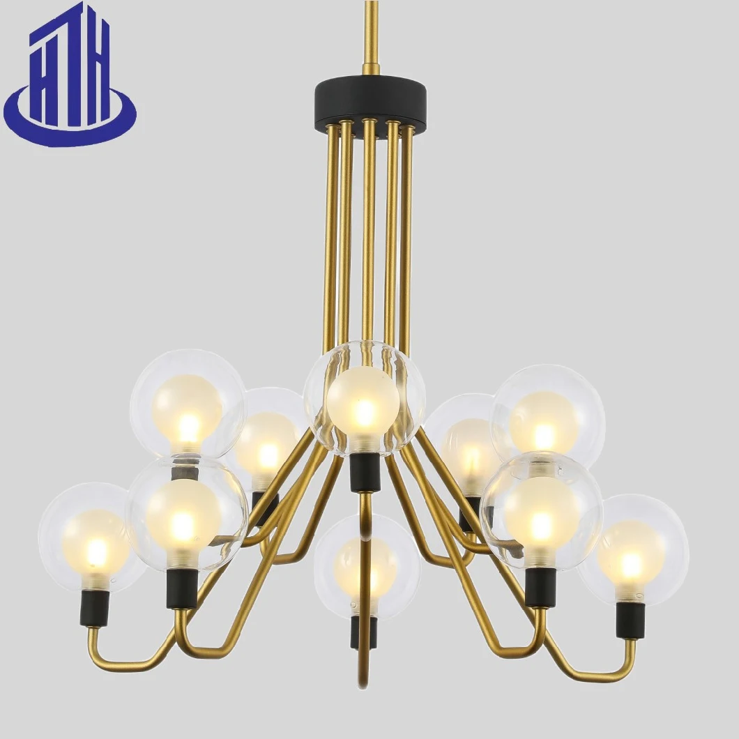 G9 Lighting Glass Copper Interior Ceiling Decorative Chandelier Pendant Lighting (6008)