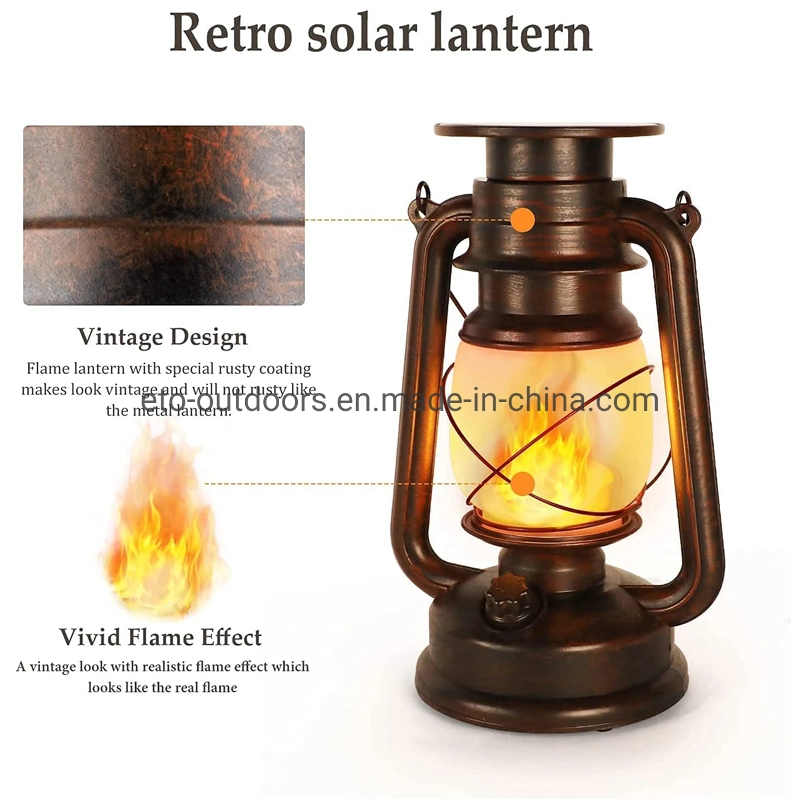 Popular Outdoor Lantern Solar Powered Camping LED Vintage Solar Lantern, Hurricanes Lantern, Christmas Light, Retro Lantern Price 10% off