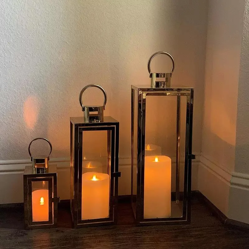 Stainless Steel Candle Holder Lantern for Home Decor